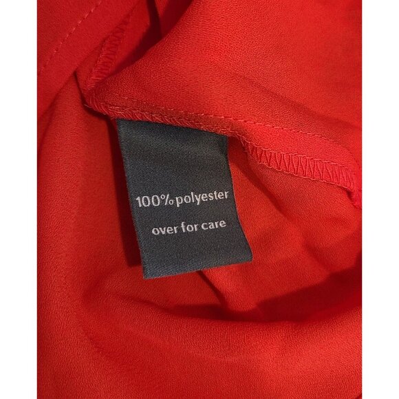 New! Womens Size 2X The Limited Red Ruffle Accent V-Neck Blouse Top Goji $79 - Picture 7 of 14